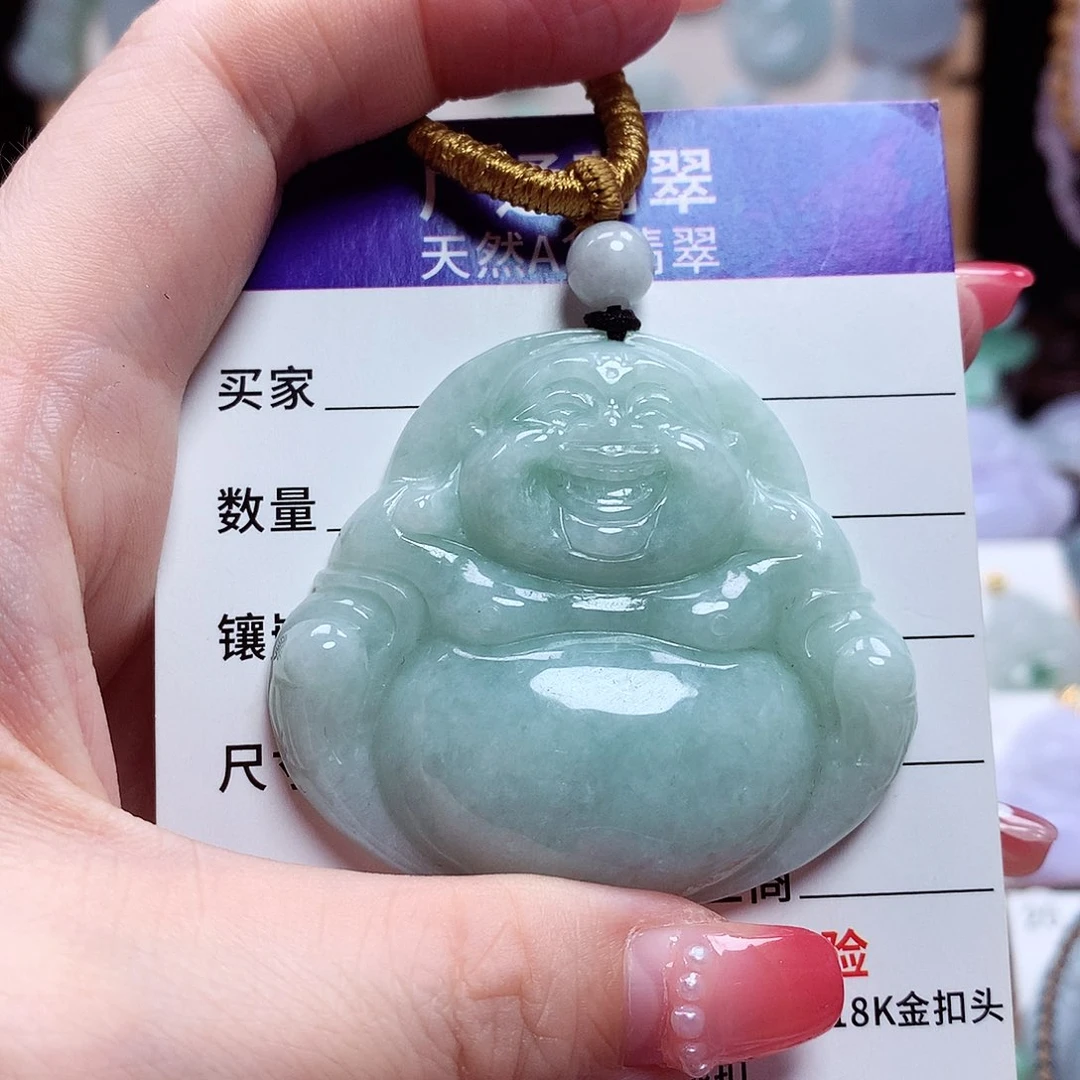 翡翠未镶嵌颈饰佛公25