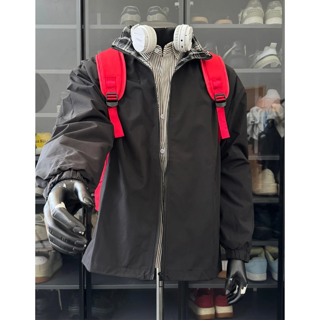 新款百搭潮流宽松情侣外套时尚男装2025休闲立领夹克潮牌春秋款