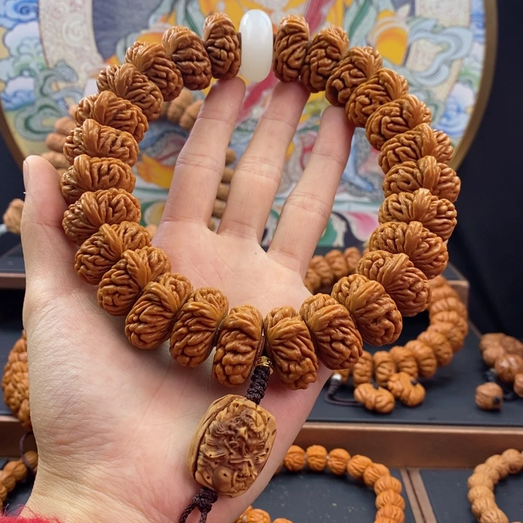 桃核手串胸***蔗龙纹桃核矮刺