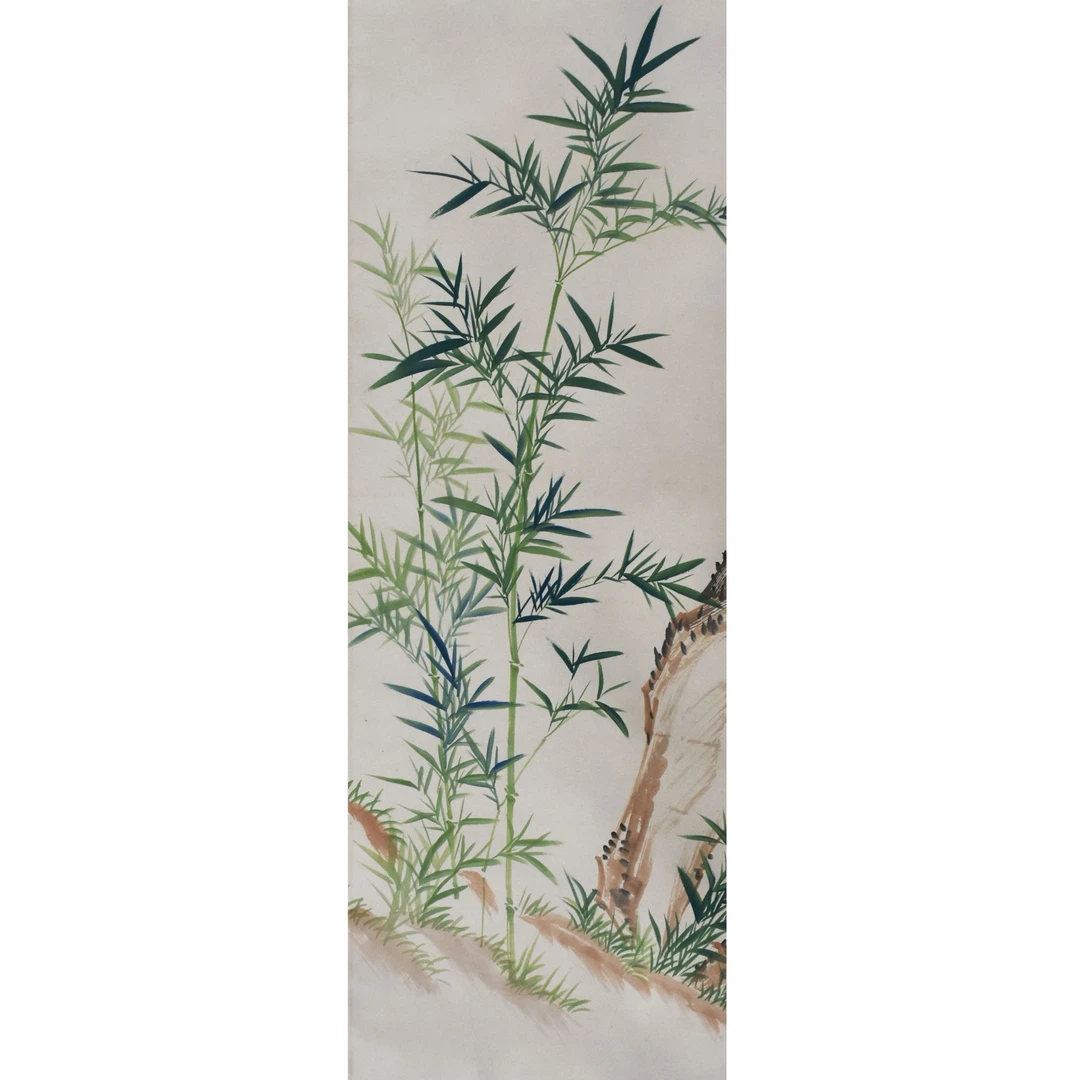 HM5018 元伯 竹石图 95×45cm 纸本立轴