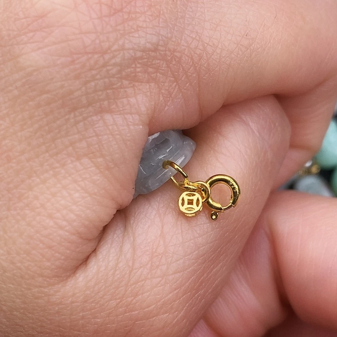 翡翠颈饰银S925镶嵌A**o扣头