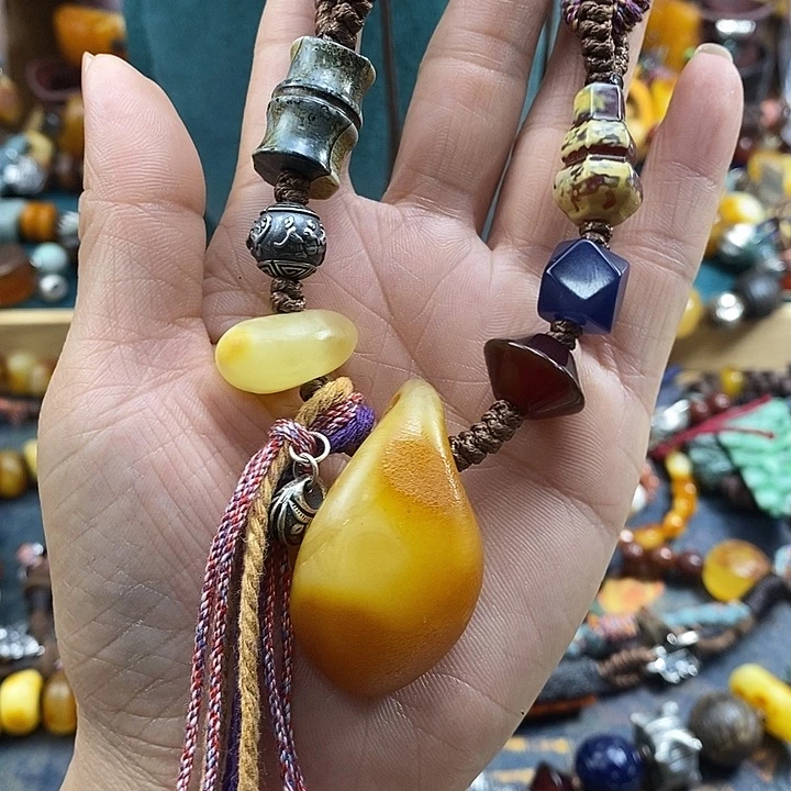 蜜蜡未镶嵌项链项链