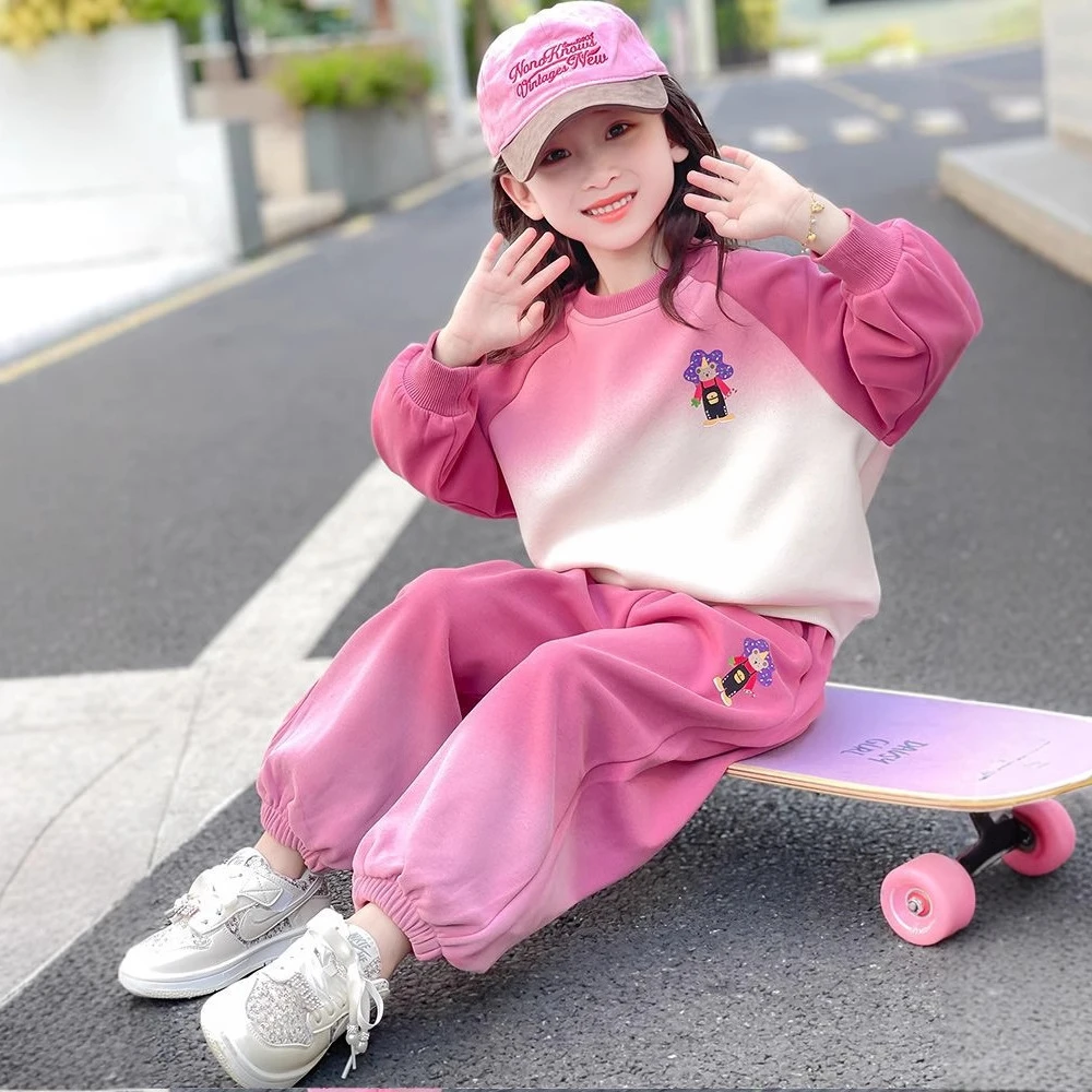 女童套装秋装2025新款儿童小女孩春秋款时髦洋气网红休闲两件套潮