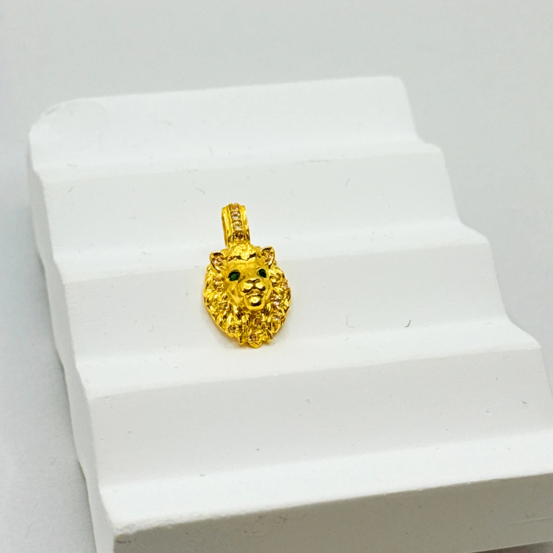 【金枝原】足金999 金钱豹狮子吊坠