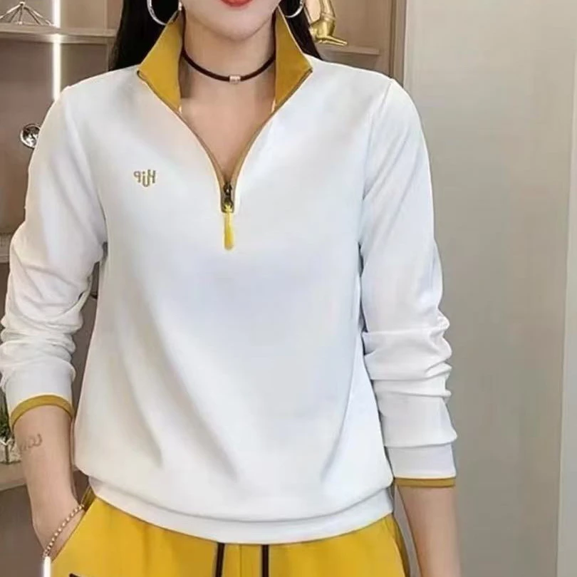 10款空气棉拼接半拉链打底衫（衣长62左右）