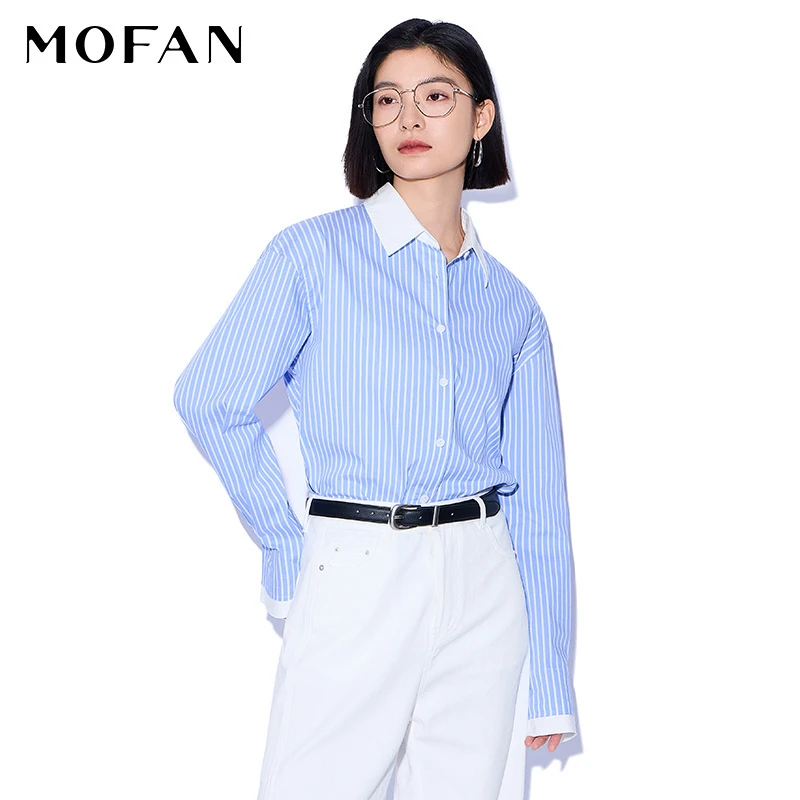【尚雅专属】【商场同款】MOFAN摩凡秋新款朗讯白衬衫MAC573136