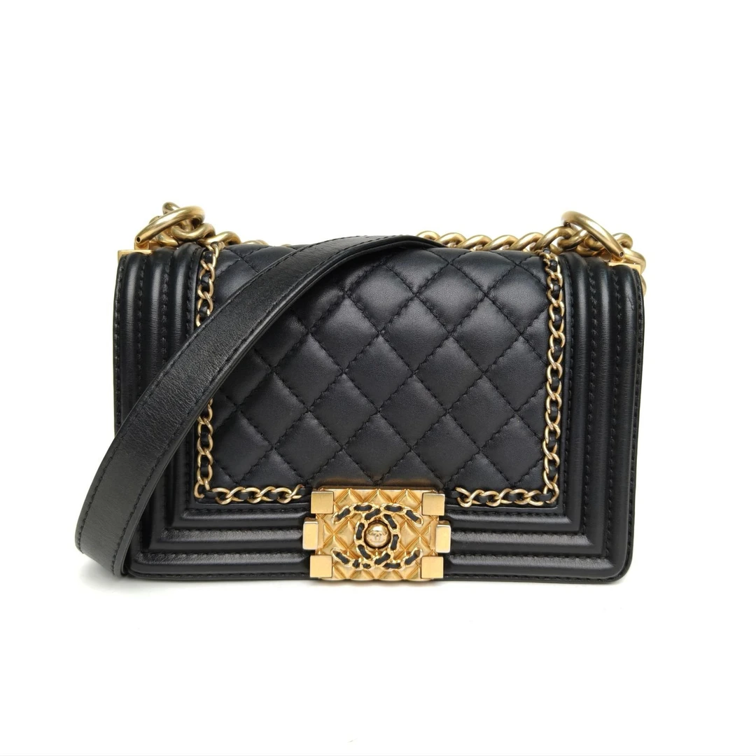 95新 Chanel/香奈儿 【双双】Leboy 小号 20.5cm 黑色 29开