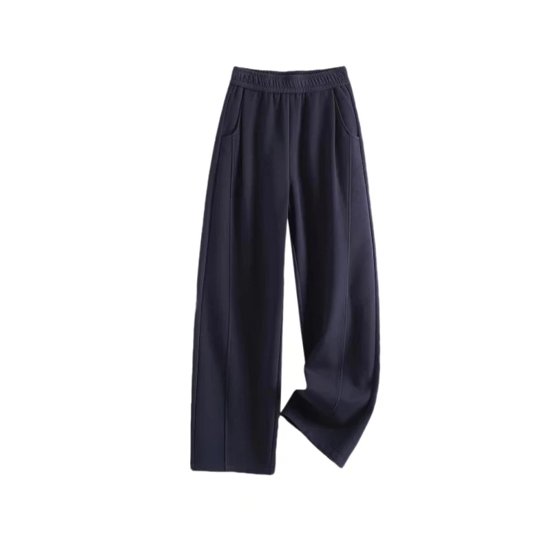 高腰垂感宽松慵懒风弯刀裤秋冬加厚百搭女裤Z038356