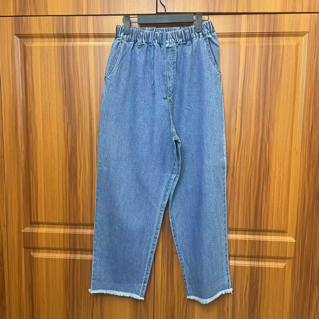 【50玫瑰】高腰女士春款牛仔裤宽松直筒阔腿裤休闲裤裤子哈伦裤