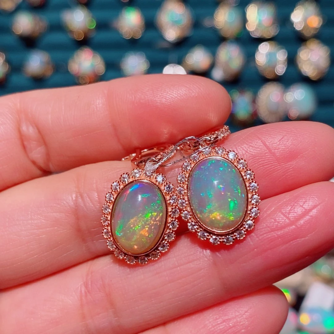 欧泊欧泊耳饰银S925镶嵌