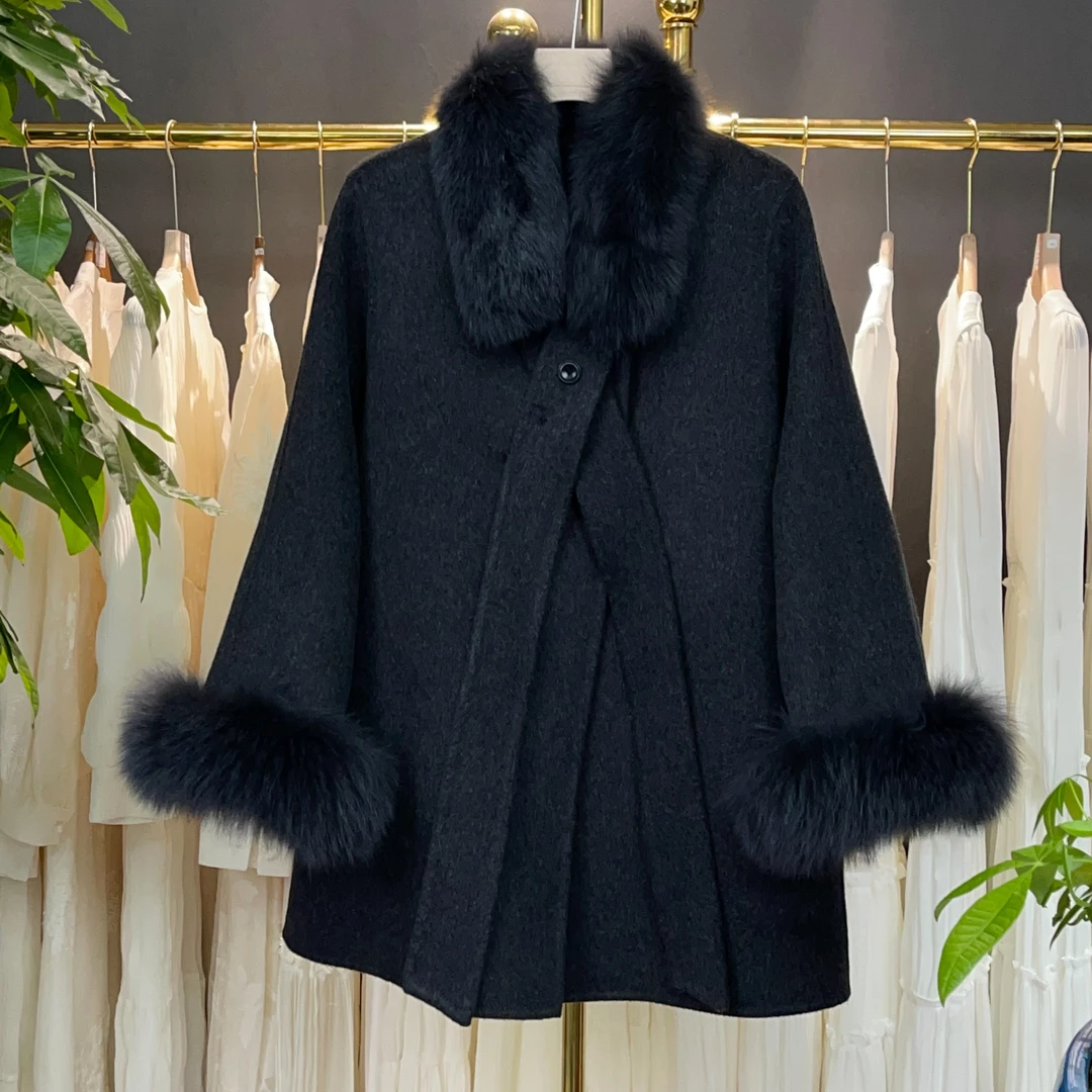 【A9406】毛呢外套女2025秋冬新款时尚设计感保暖毛呢外套