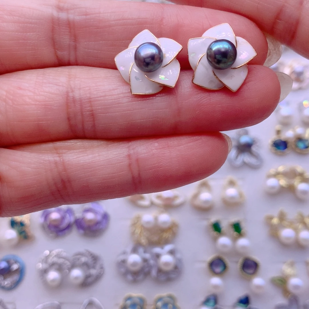 耳饰合金淡水珍珠