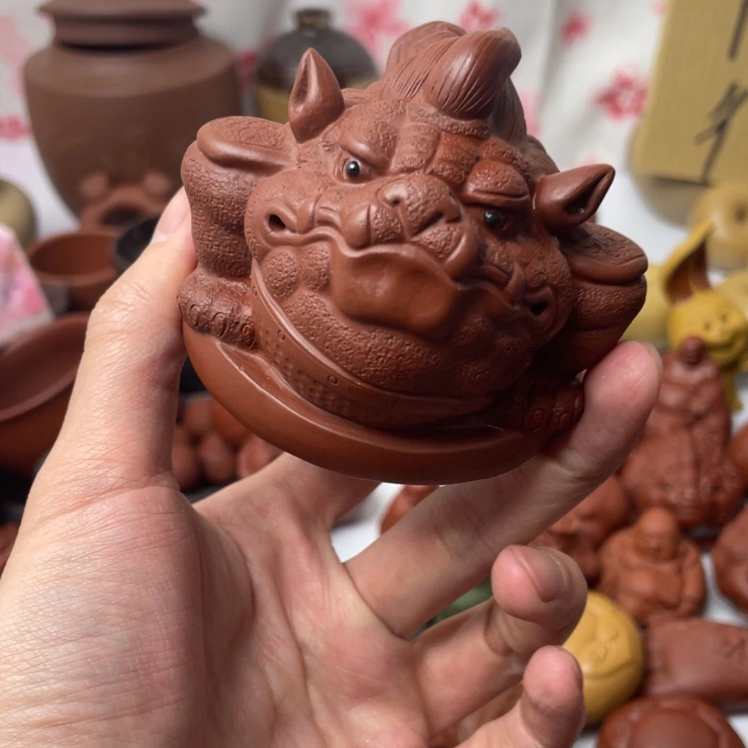 紫砂茶宠牛**）紫砂瑕疵