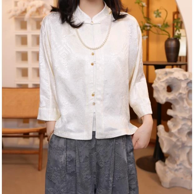 2025春夏新款宽松优雅新中式提花上衣BC2521702