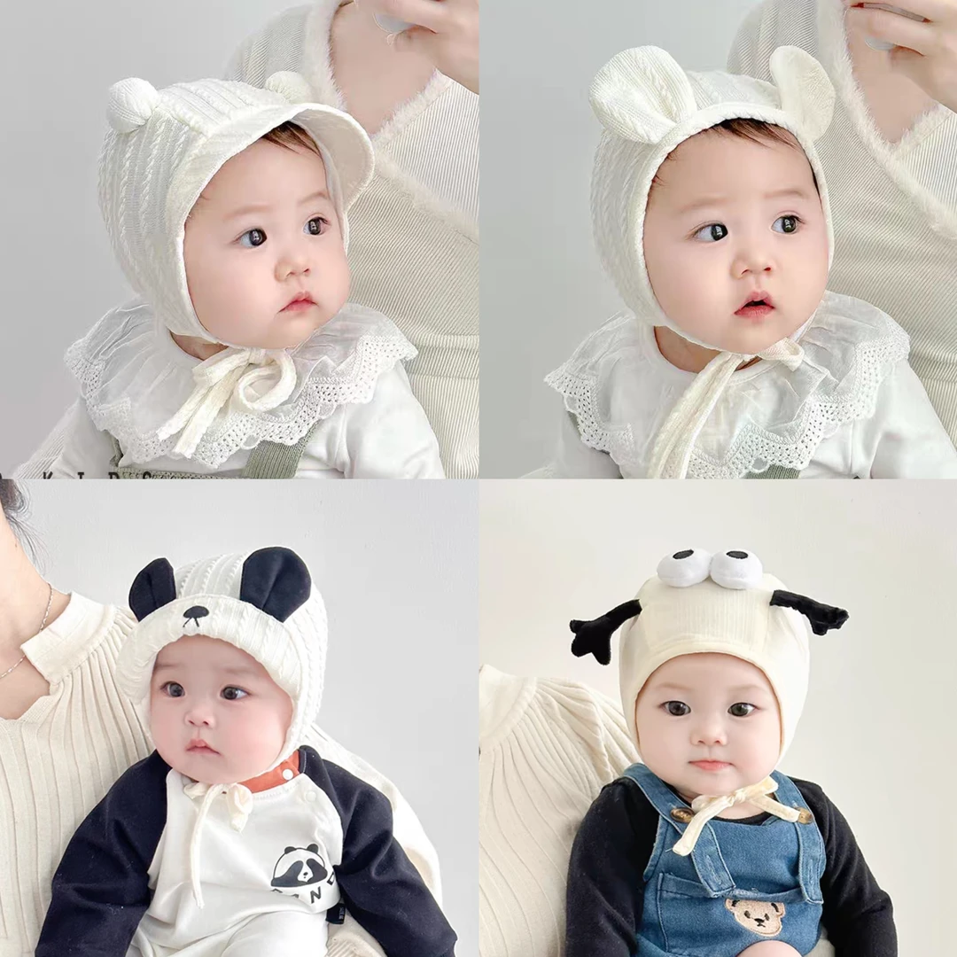 婴儿帽子春秋新生儿洋气男女宝宝秋冬季婴幼儿纯棉护耳小月龄胎帽