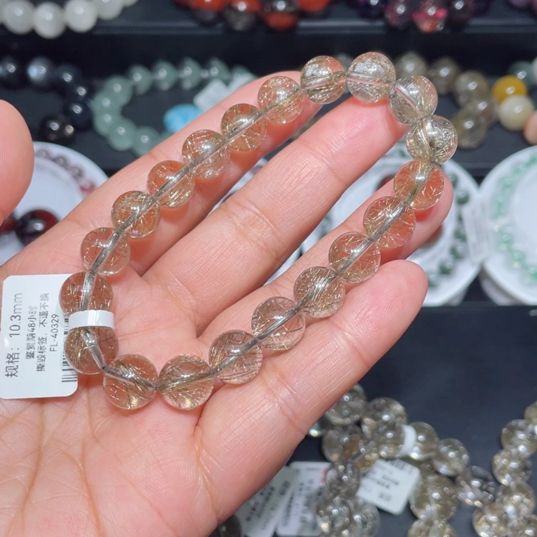 水晶手链未镶嵌小****虾发晶手链，晶体通透