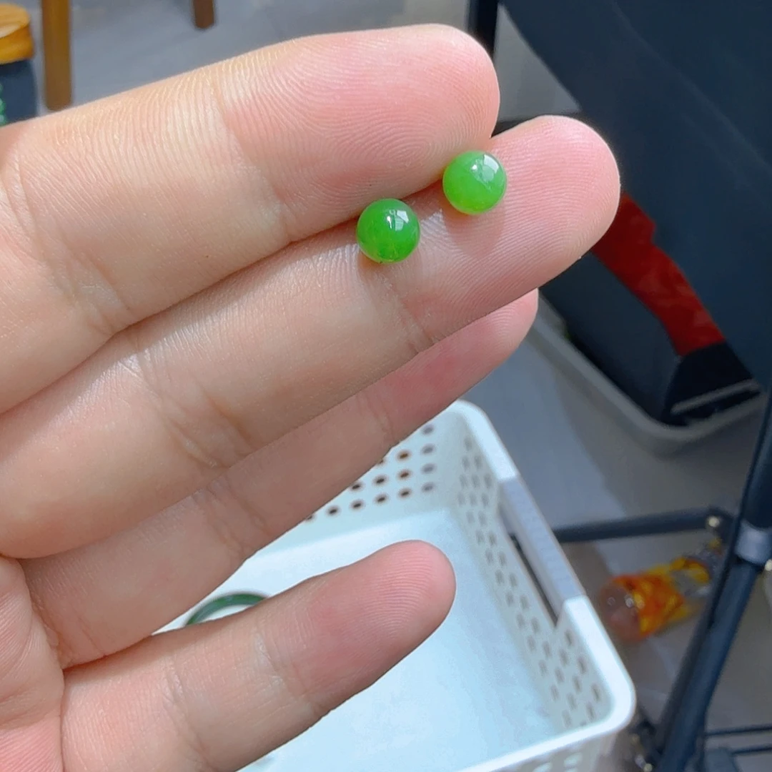 银S925镶嵌和田玉（碧玉）耳饰