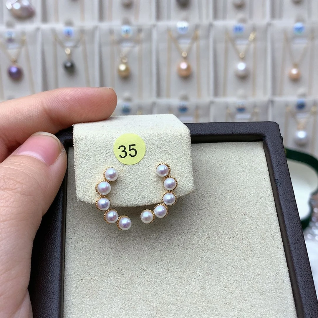 淡水珍珠耳饰银S925镶嵌?****