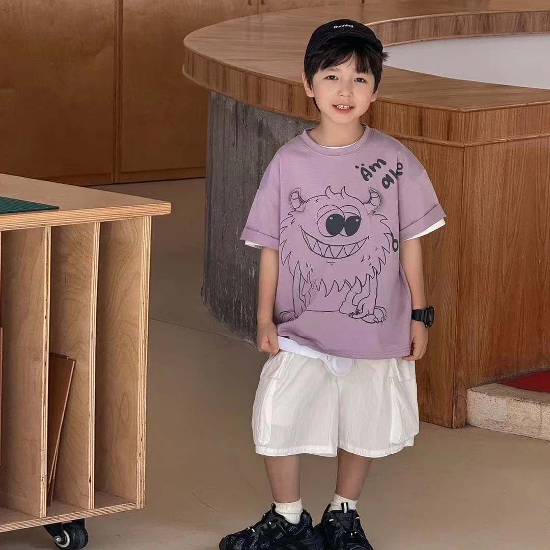 夏季儿童纯棉短袖时尚百搭立体小牛