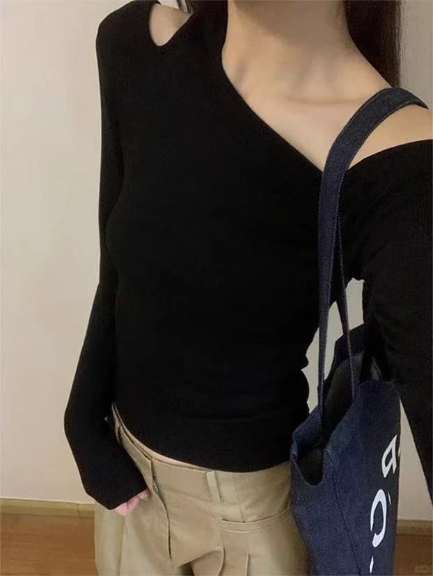 A03黑色露肩女装上衣童装/90-110斤