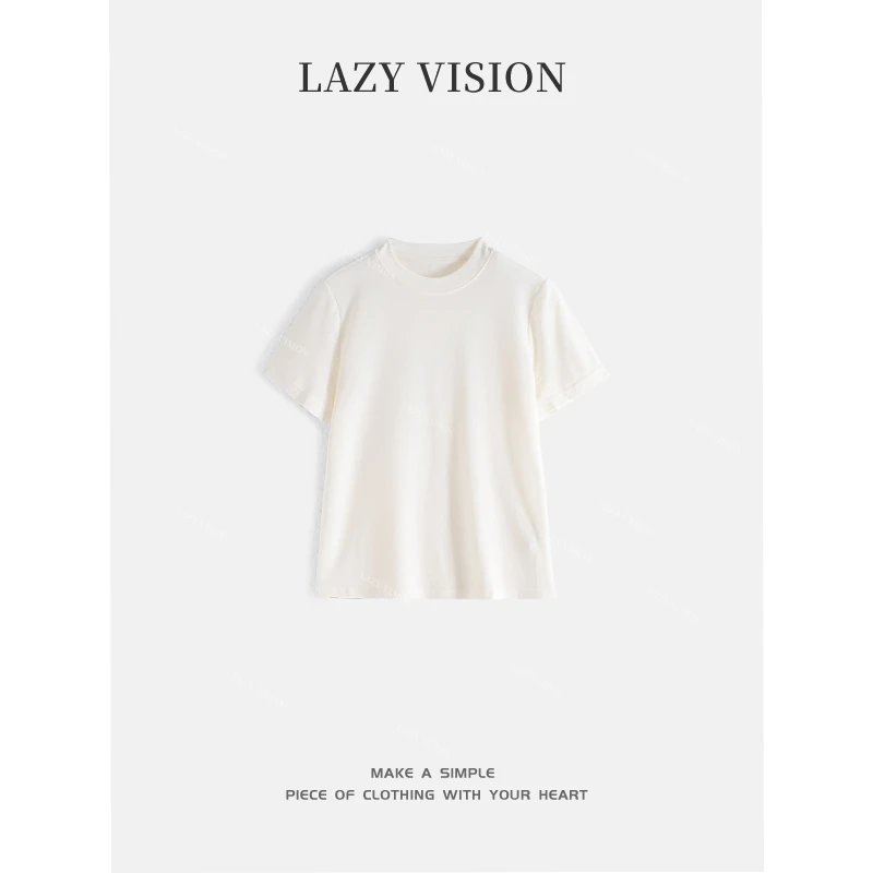 LAZYVISION/莱赛尔‘羊毛’圆领休闲短袖女士T恤ZMD-32290小小