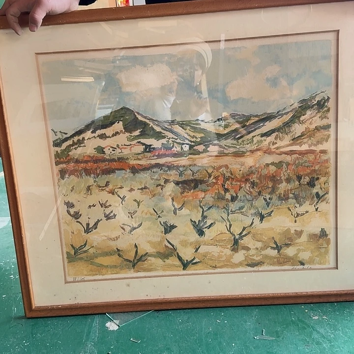 中古框画有瑕疵破损已拍