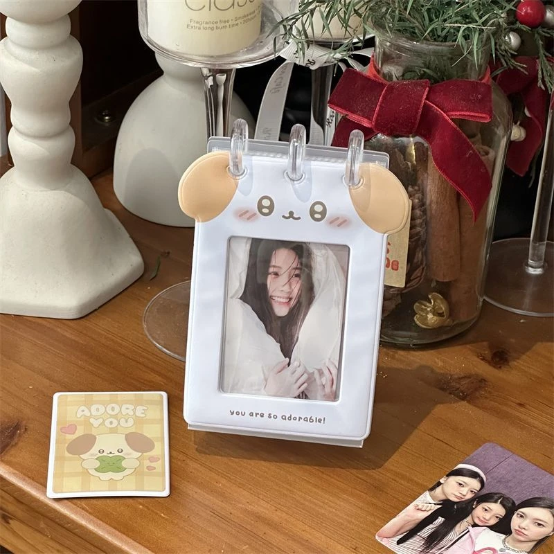 ins可爱小狗专辑小卡3寸拍立得照片镂空相册立式摆台蘑菇孔收纳册