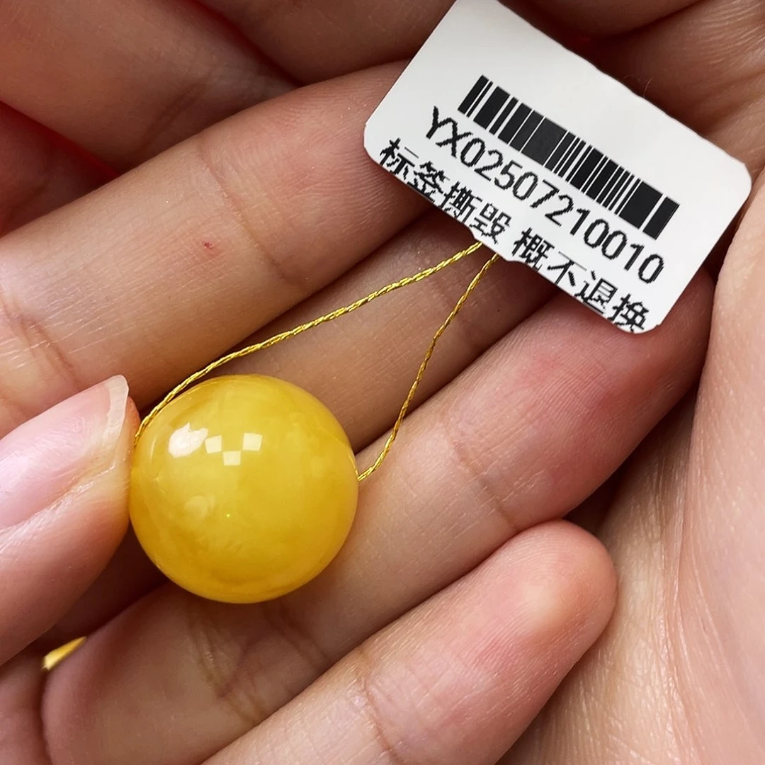 未镶嵌琥珀裸石瑕疵圆珠16.3mm