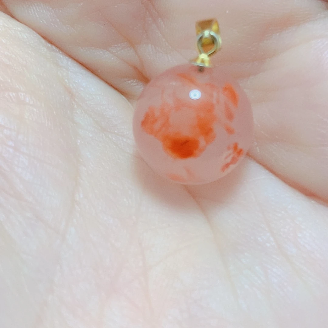 南红玛瑙银S925镶嵌吊坠(不含链)