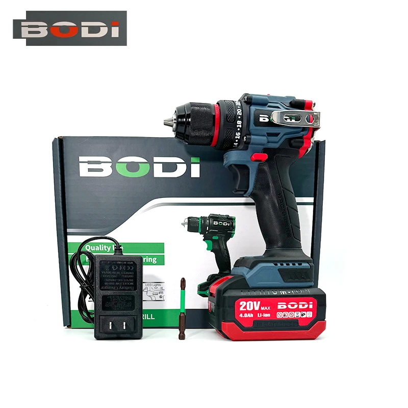 BODI纯铜无刷大钢炮锂电工具10节大电池无极调速长续航充电手电钻