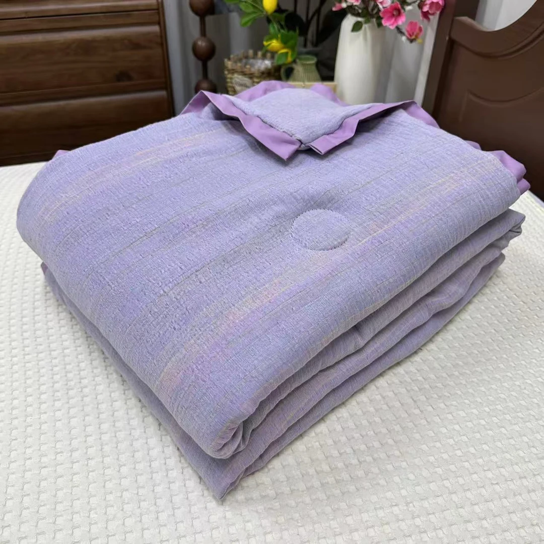 【木耳边】平行时空-浅紫色麻生活空调被1.5*2.0米（2.4斤左右）