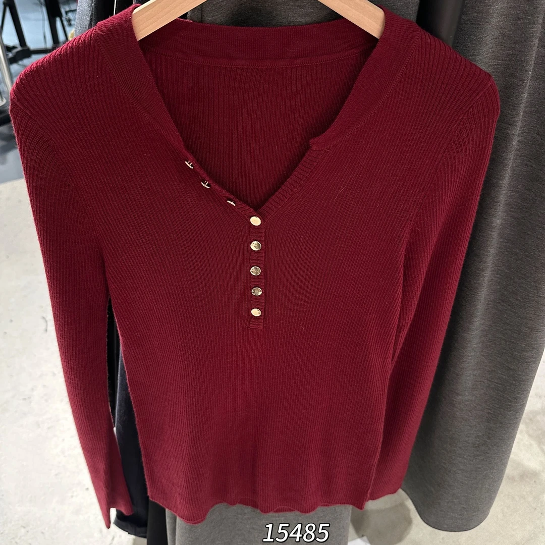 15485 CHUXUN（部分无水洗唛介意慎拍)新款剪刀领长袖针织开衫