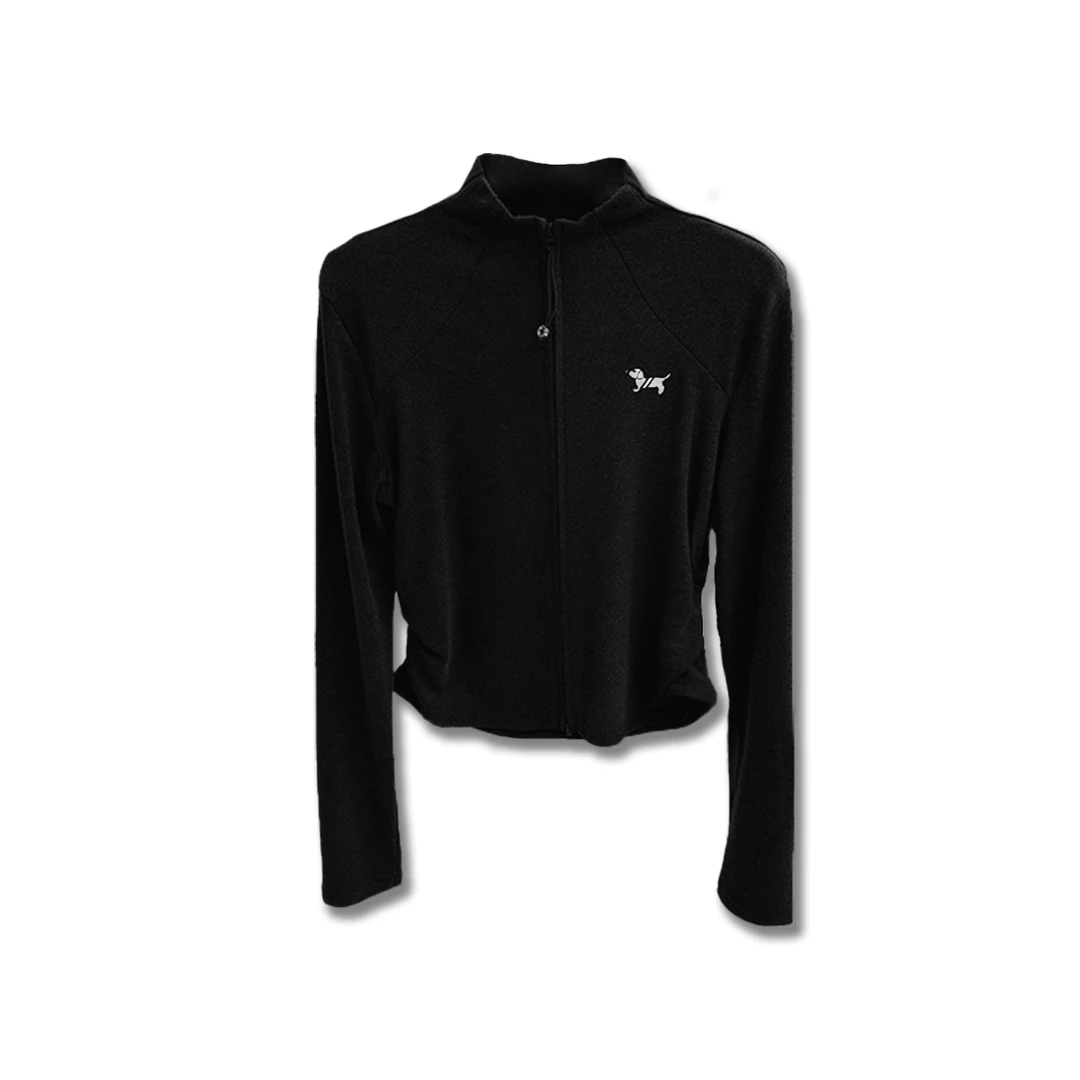 韩版刺绣拉链保暖打底衫女2025春季新款时尚长袖气质显瘦外套上衣