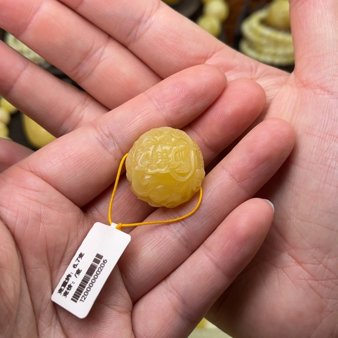 裸石蜜蜡未镶嵌23精工雕刻龙珠