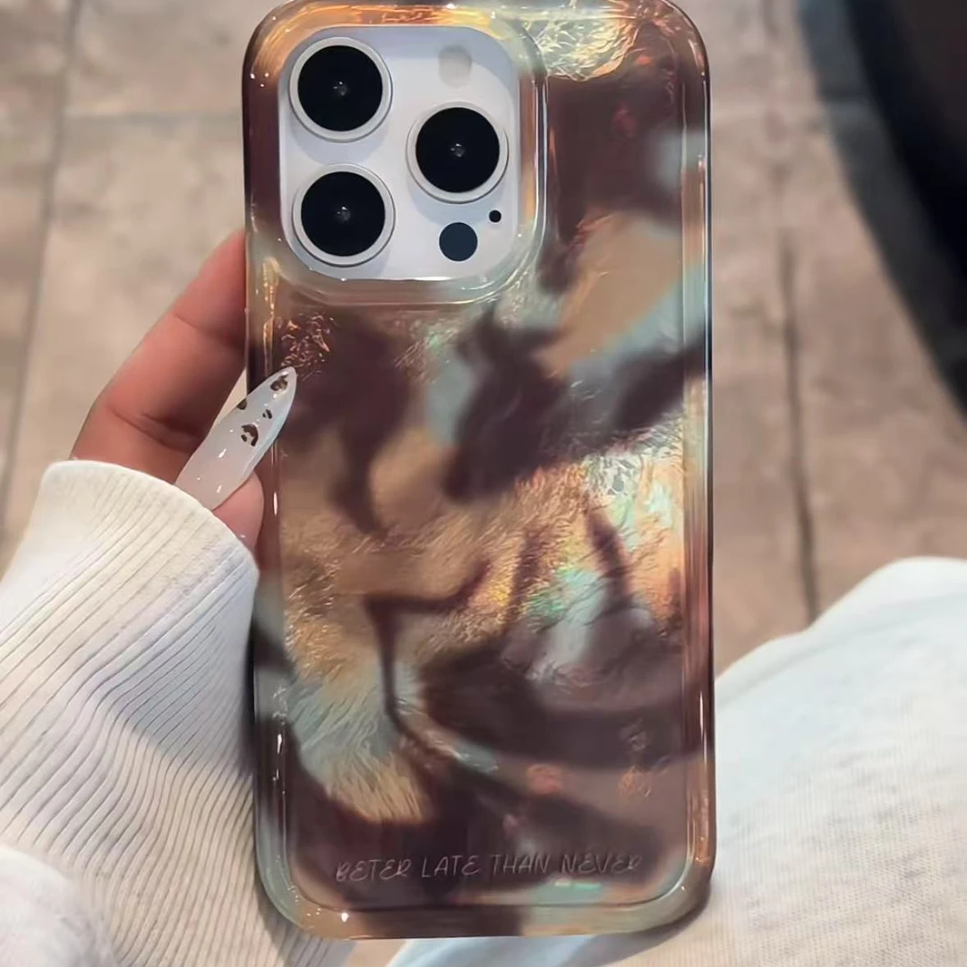 七壳子棕色晕染适用苹果华为vivo小米oppo女款iphone15/16/14