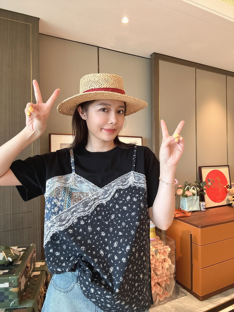 BETTER JOELAY-中版【蕾丝碎花】时尚百搭短袖T恤休闲风KH3298