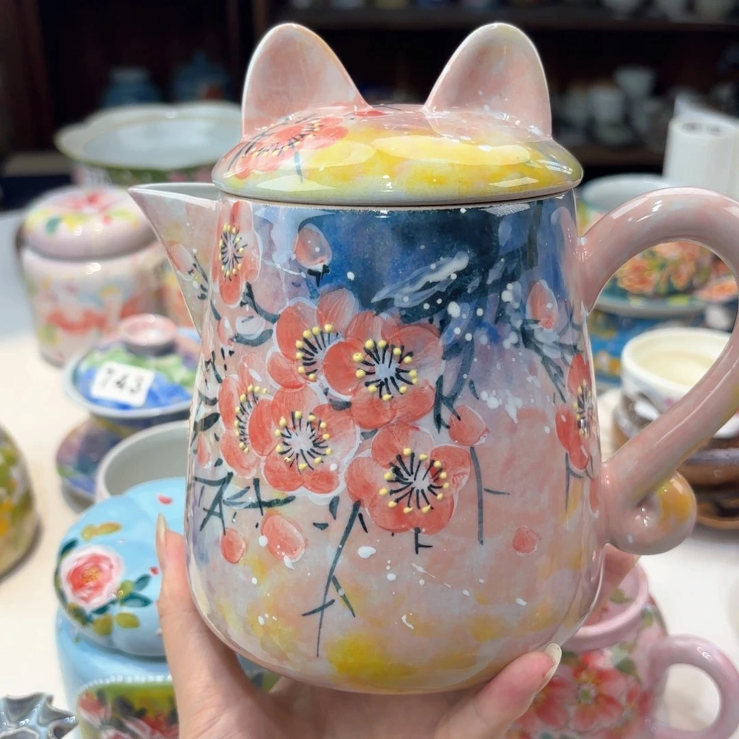景德镇手绘高温釉下彩陶瓷茶具