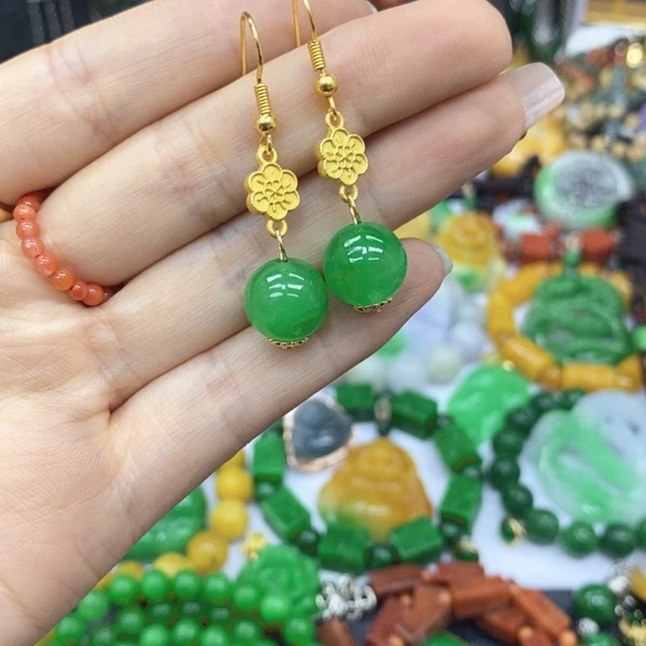 翡翠未镶嵌耳饰耳坠19