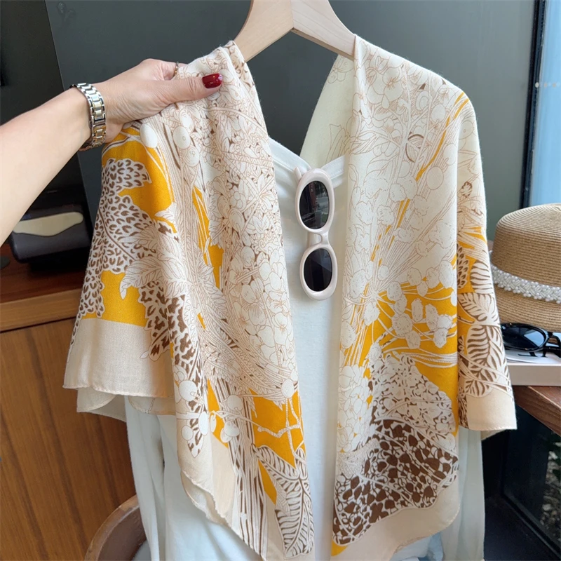 Miss both围巾女夏季防晒遮阳大方巾旅游拍照超大披肩纱巾丝巾款