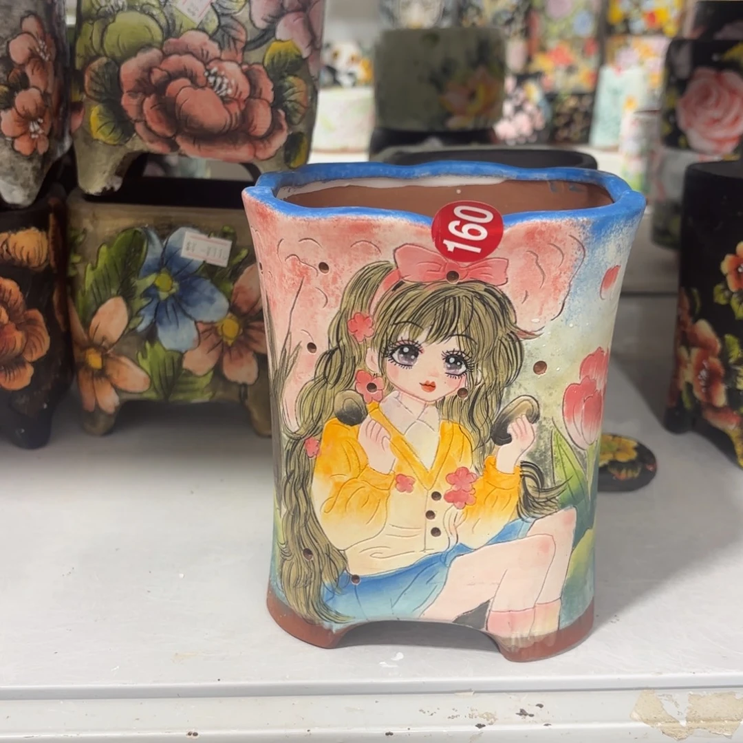 熊***常景德镇手绘花盆陶瓷