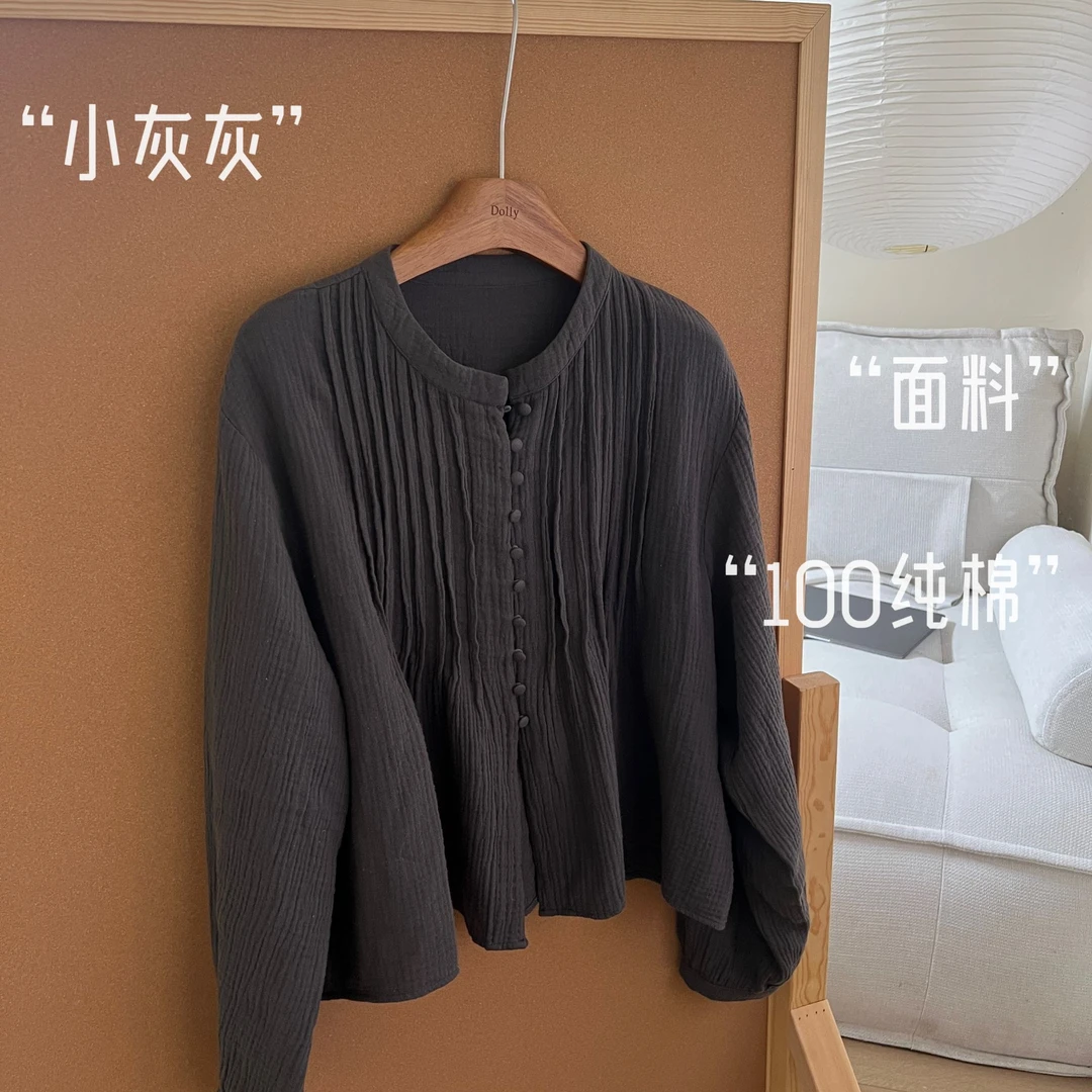 （小灰灰） 多利原创文艺风甜美复古设计感衬衫