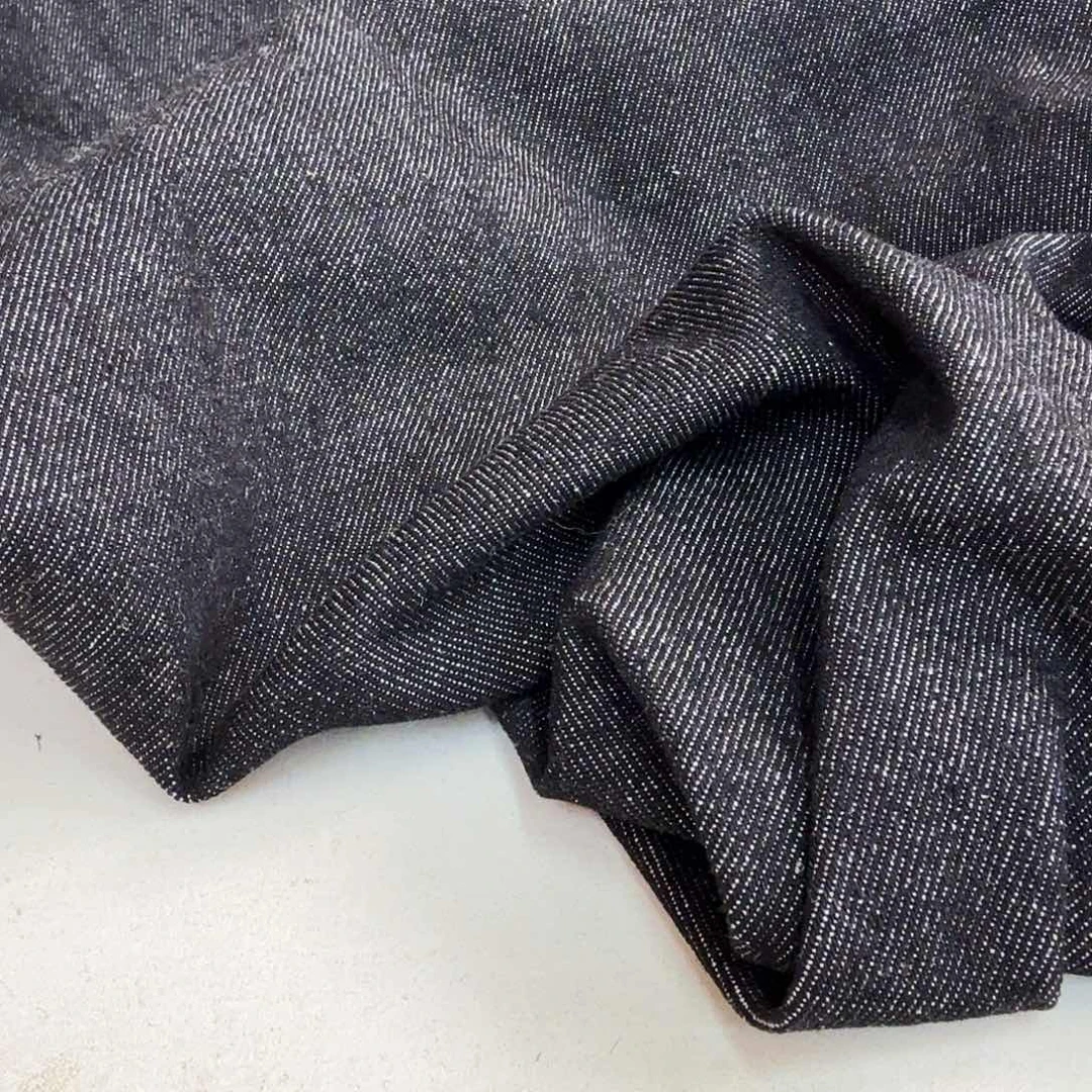 混纺黑色水洗牛仔棉1.2米