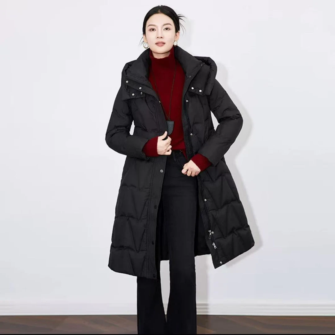 【W116】2024冬装中长款羽绒服女