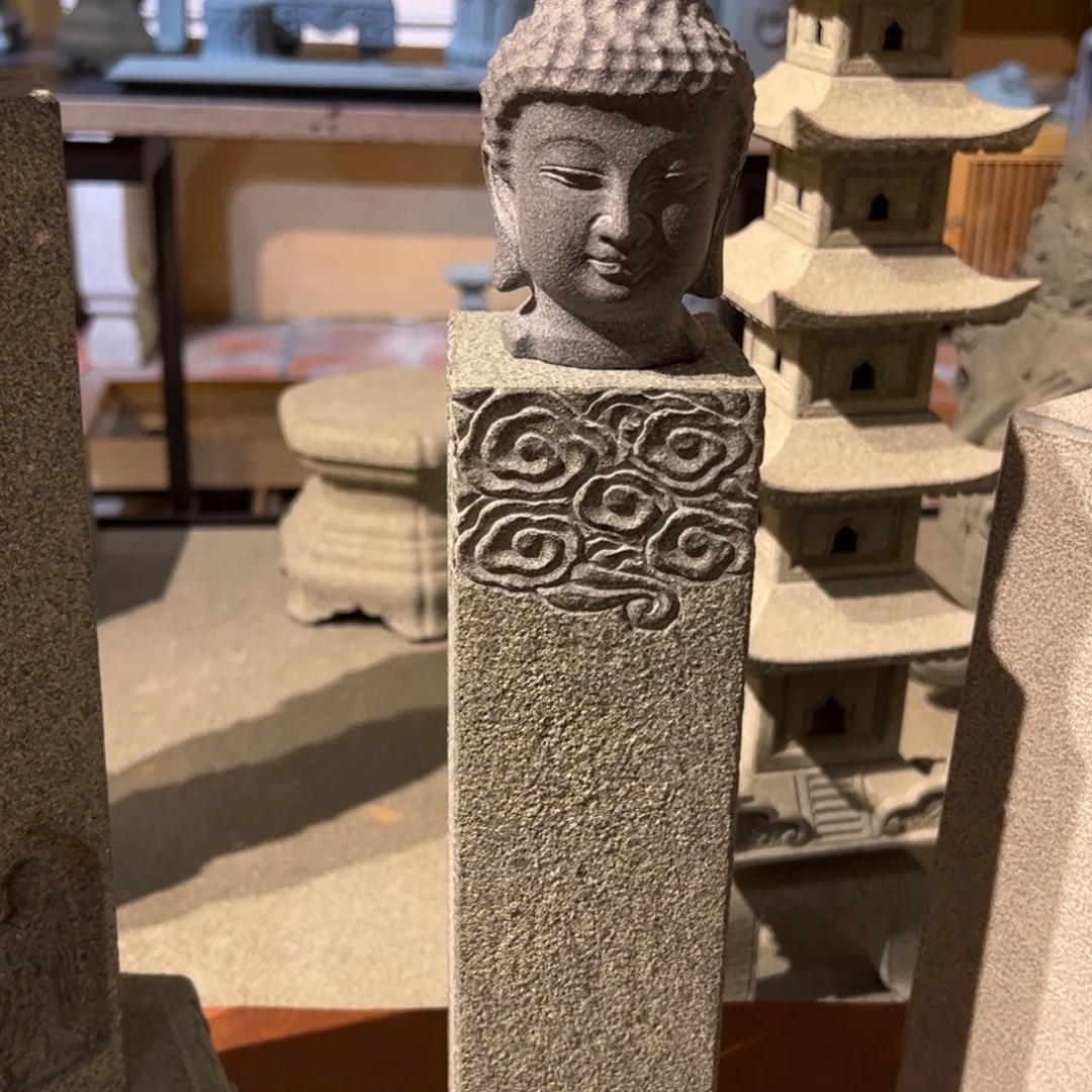 石材乌金石佛头佛头