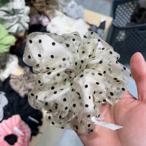 自留款纱纱波点发圈