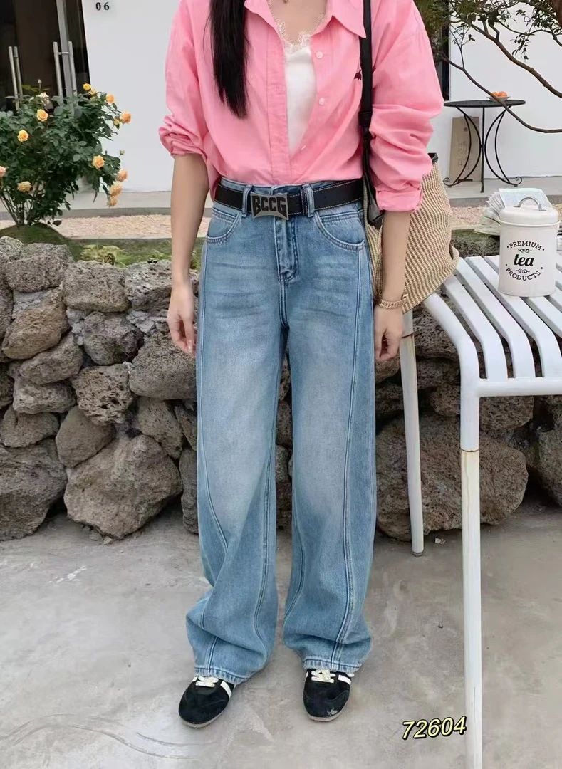 【公主屋】弯刀裤浅色牛仔裤87604