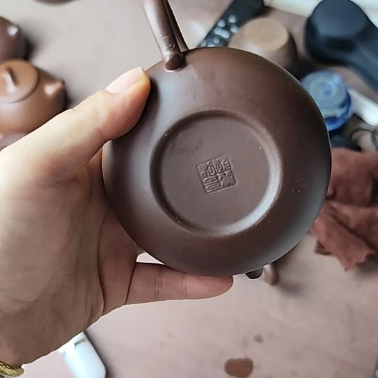 陶瓷隐***子紫砂壶仿古微瑕