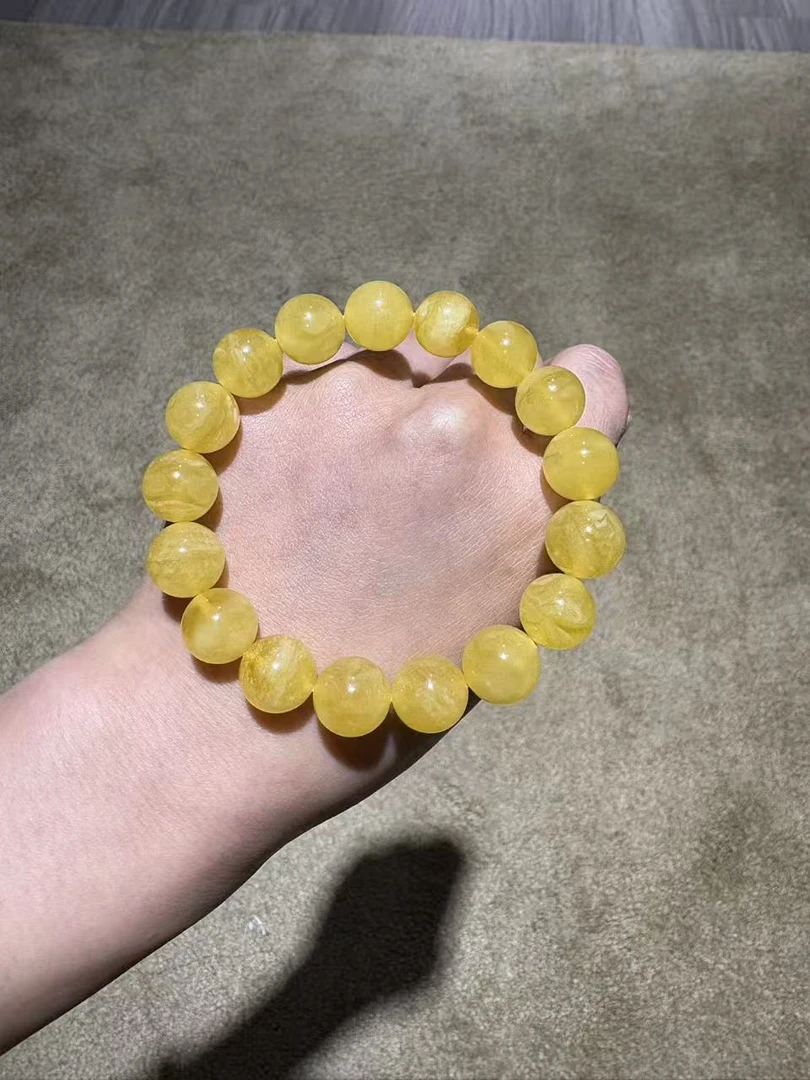 天然琥珀(蜜蜡)手链-珠径12mm-ML064-不退不换