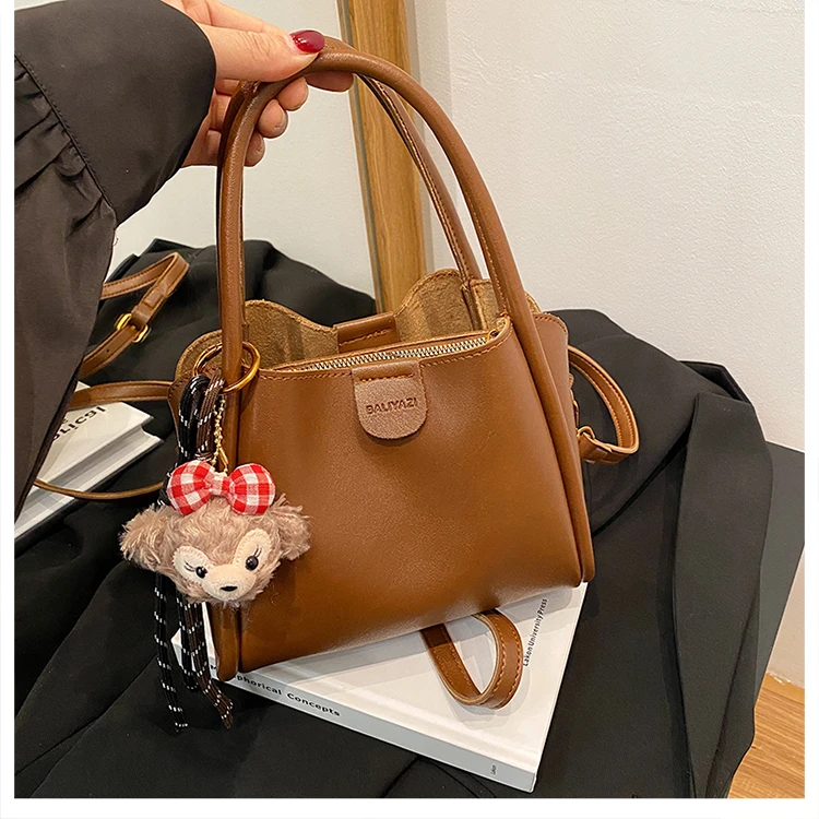 单肩包经典百搭女士斜跨时尚韩版洋气休闲简约ins通勤6017棕