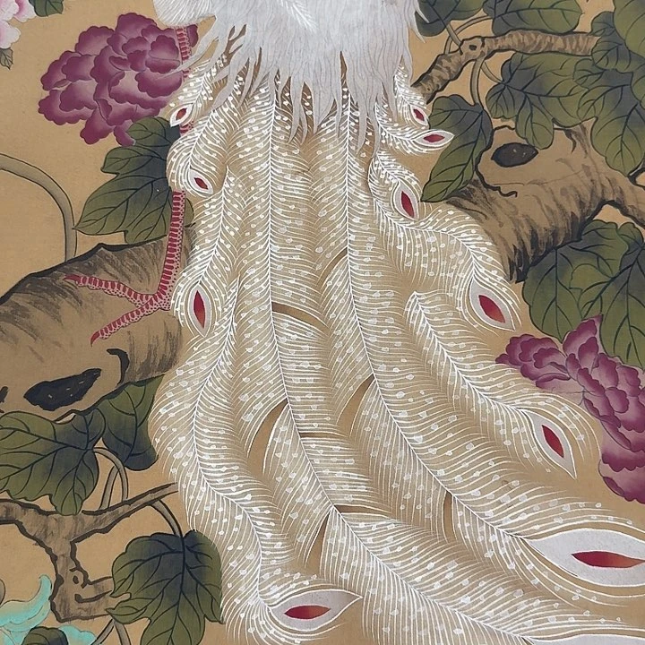 梦**华花鸟图，花鸟图挂画